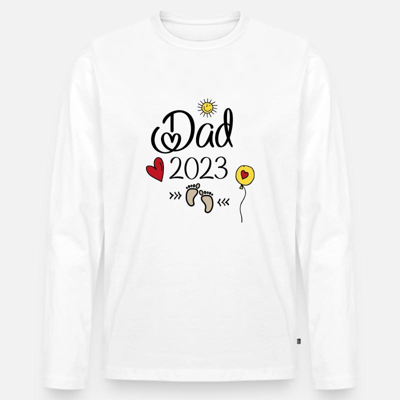 Dad 2023 - Männer Premium Bio Langarmshirt - Weiß