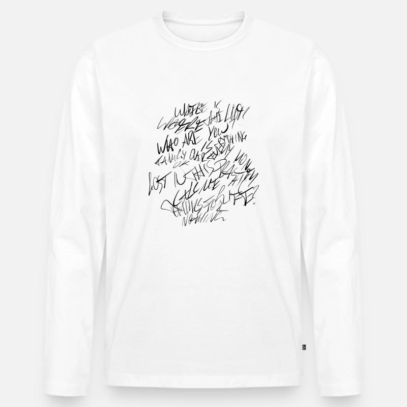 SCRIBBEL CLOUD - Männer Premium Bio Langarmshirt - Weiß