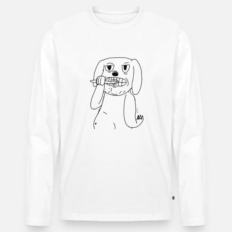 Na und? - Männer Premium Bio Langarmshirt - Weiß