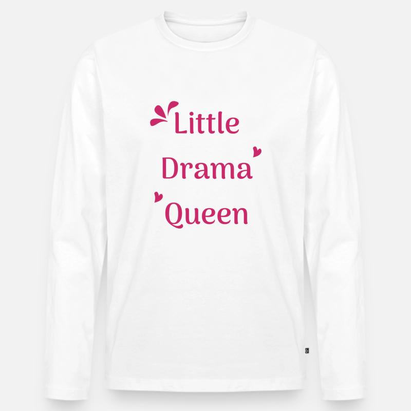 Little Drama Queen - Männer Premium Bio Langarmshirt - Weiß