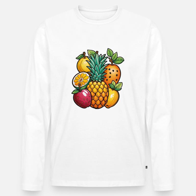 Früchtchen - Männer Premium Bio Langarmshirt - Weiß
