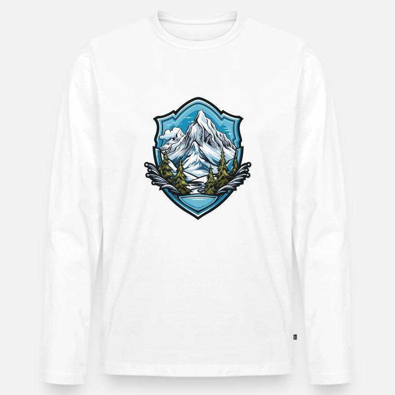 berge mountains - Männer Premium Bio Langarmshirt - Weiß