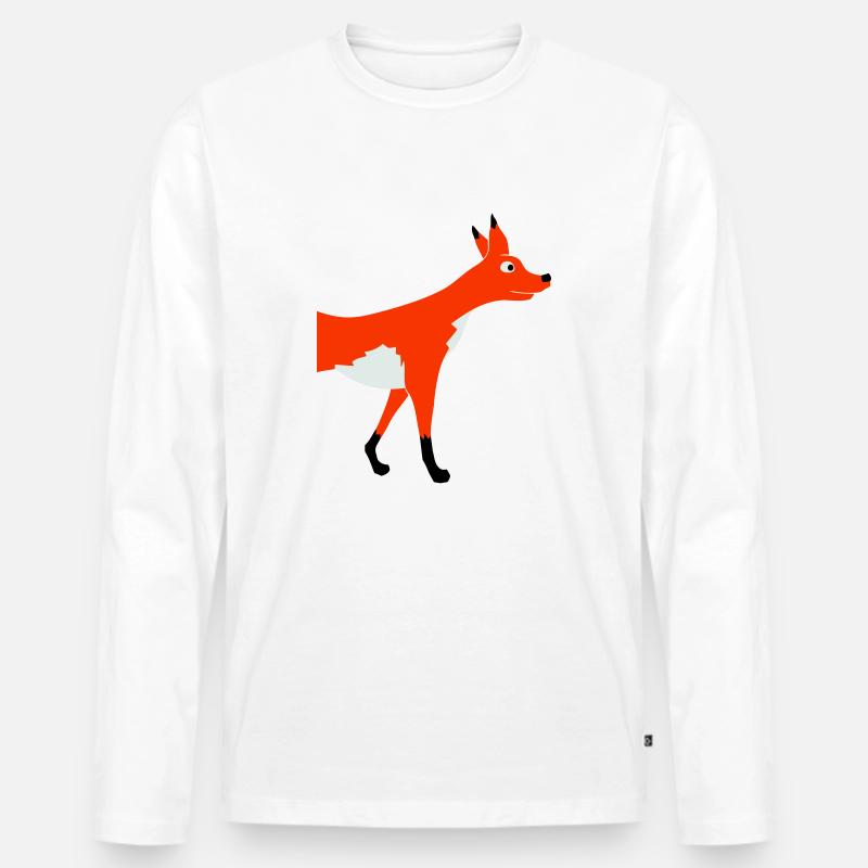 Half Fox Front Front Half Front Cool Men's Premium Organic Long Sleeve Shirt