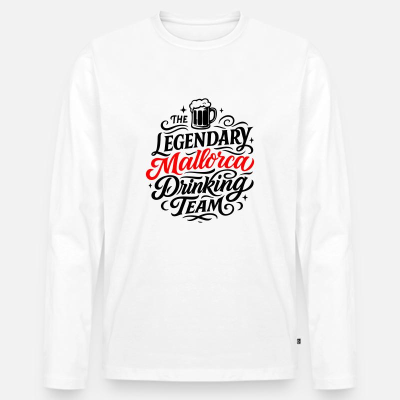 Mallorca Drinking Team Urlaub - Männer Premium Bio Langarmshirt - Weiß
