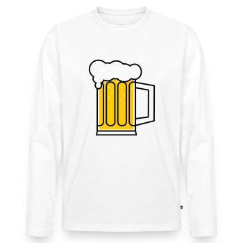 Bier - Men's Premium Organic Long Sleeve Shirt - white - Front - Nico (187cm)