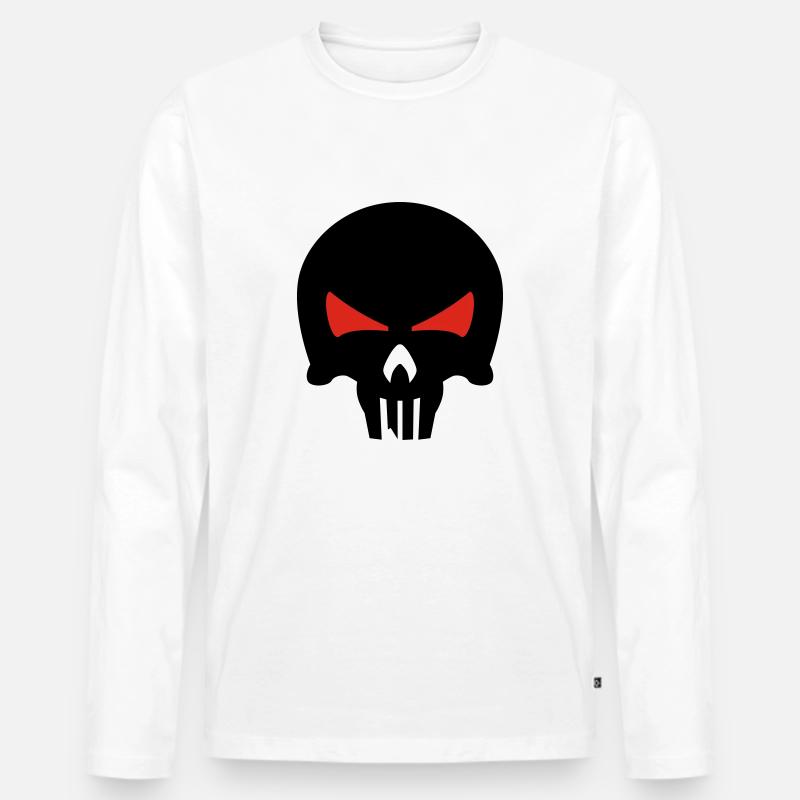 bone head - Männer Premium Bio Langarmshirt - Weiß