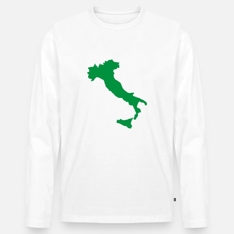 Italien - Männer Premium Bio Langarmshirt - Weiß