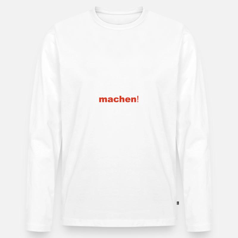 sollte könnte wollte machen - Männer Premium Bio Langarmshirt - Weiß