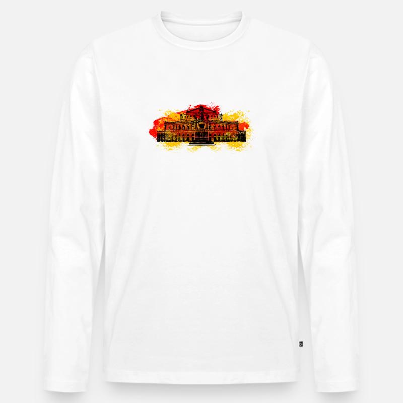 Semperoper Dresden - Männer Premium Bio Langarmshirt - Weiß