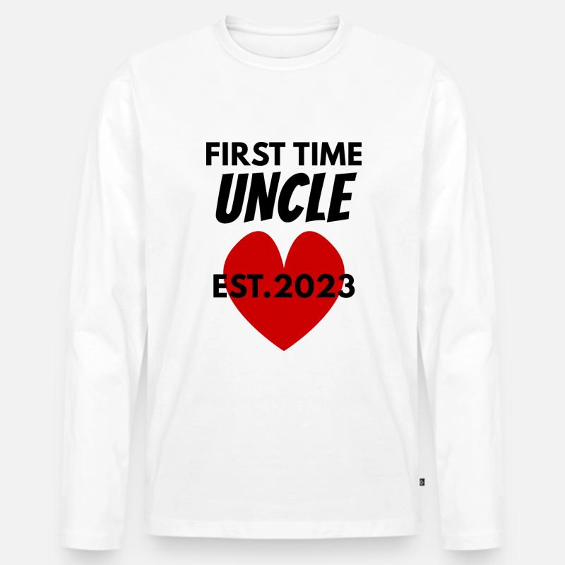 Onkel 2023 - Männer Premium Bio Langarmshirt - Weiß