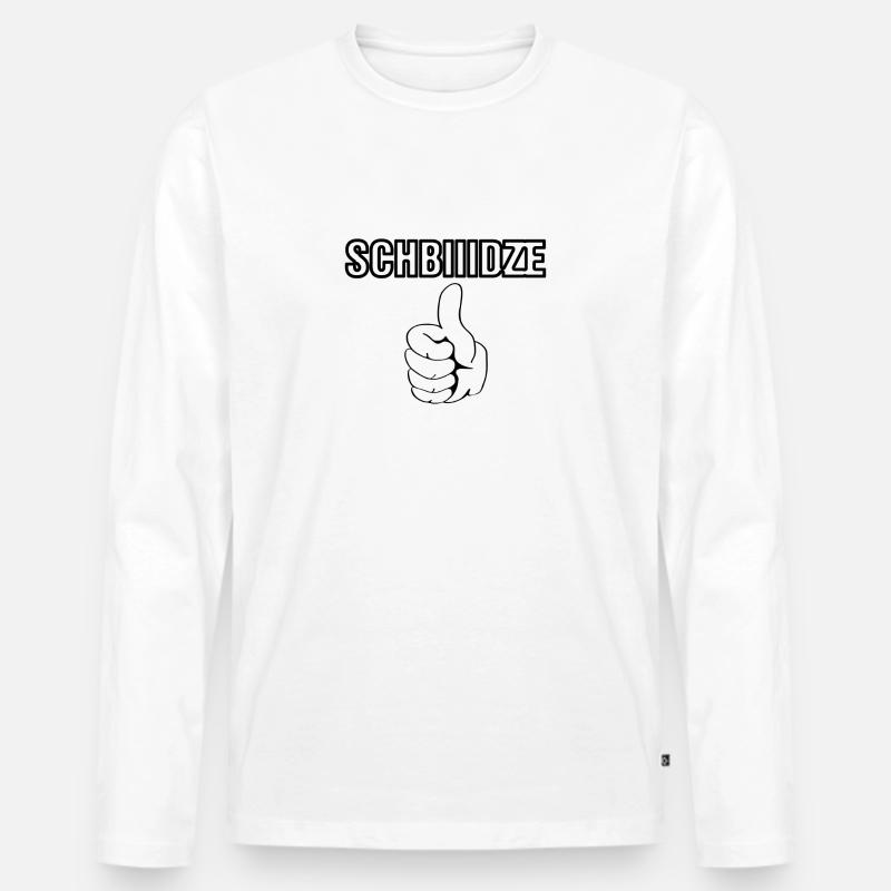 Schbiiidze Schwarz - Männer Premium Bio Langarmshirt - Weiß