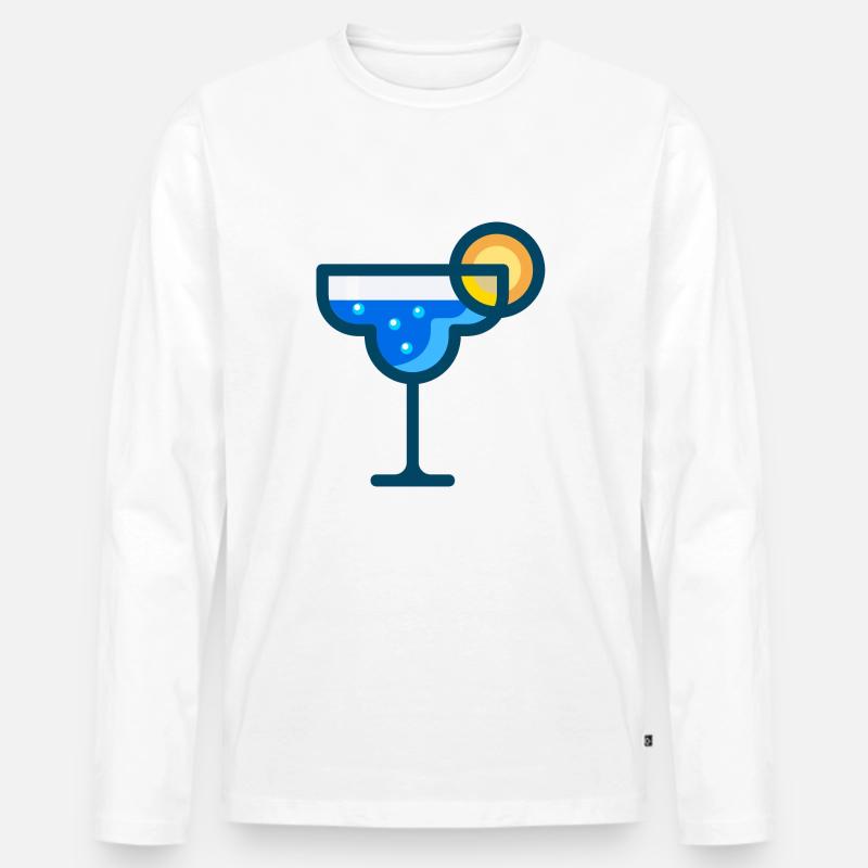 martini Cocktail bartender barkeeper bar - Männer Premium Bio Langarmshirt - Weiß