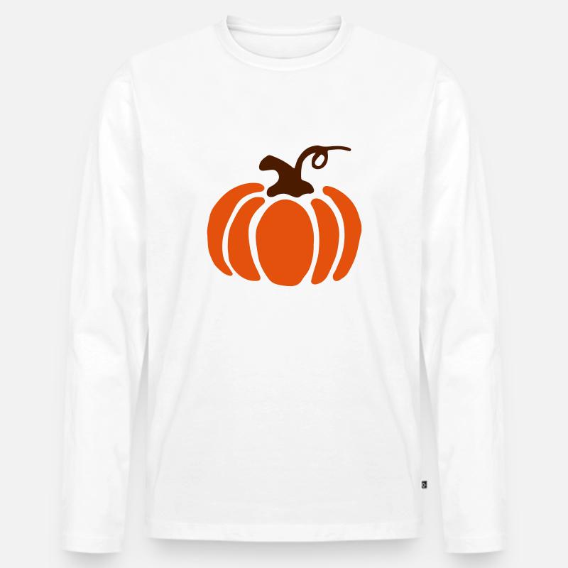 Pumpkin & Kürbis / squash - Halloween - Geschenk - Männer Premium Bio Langarmshirt - Weiß