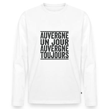 auvergnat un jour auvergnat toujours - T-shirt manches longues Premium bio Homme - blanc - Devant - Nico (187cm)