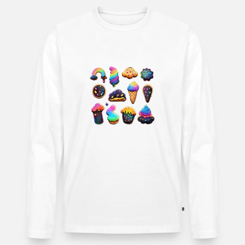 KEKSE - EISCREME - Männer Premium Bio Langarmshirt - Weiß