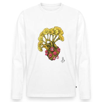 Cœur Cantatrice - T-shirt manches longues Premium bio Homme - blanc - Devant - Nico (187cm)