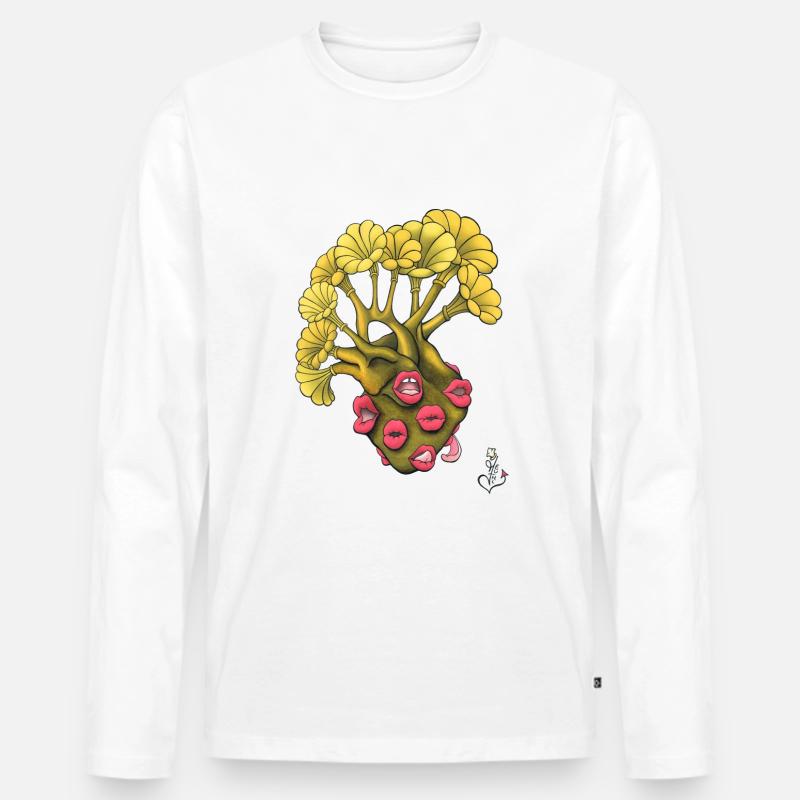 Sängerherz - Männer Premium Bio Langarmshirt - Weiß