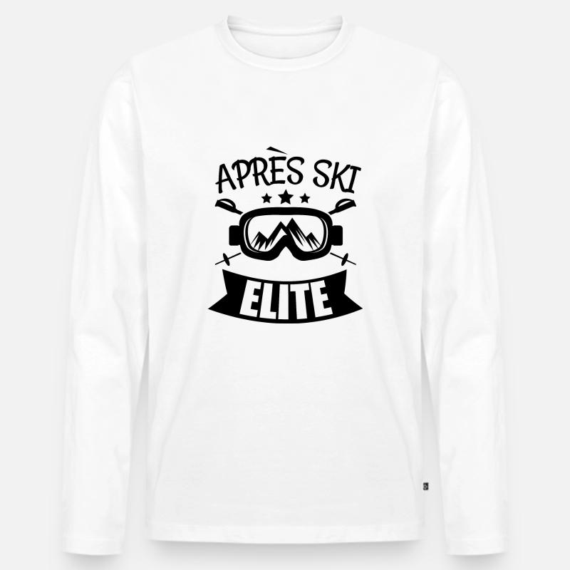 apres ski elite 4 - Männer Premium Bio Langarmshirt - Weiß