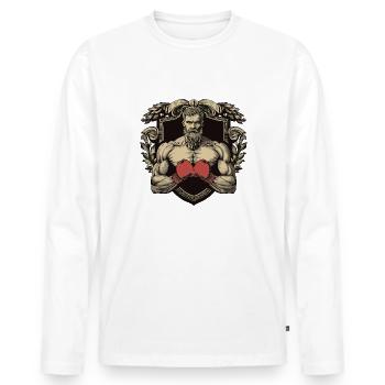 Kämpfer Boxer MMA - Männer Premium Bio Langarmshirt - Weiß - Vorne - Nico (187cm)