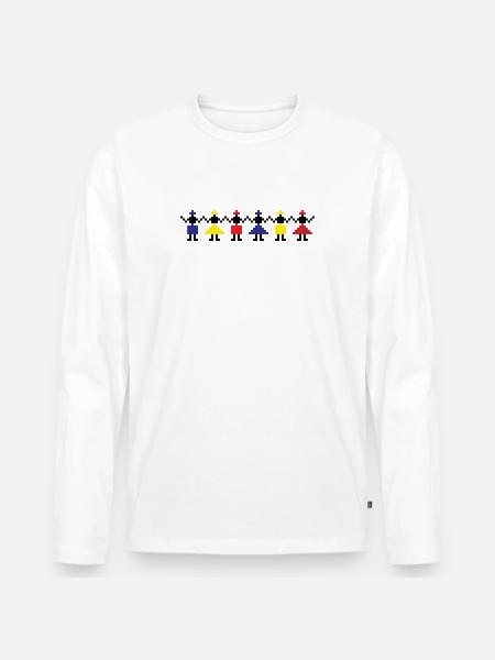 HORA - Traditional Romanian folk art - Men's Premium Organic Long Sleeve Shirt - white