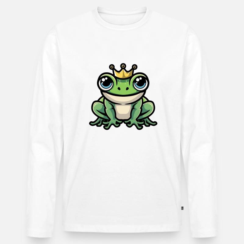 Frosch Krone - Männer Premium Bio Langarmshirt - undefined