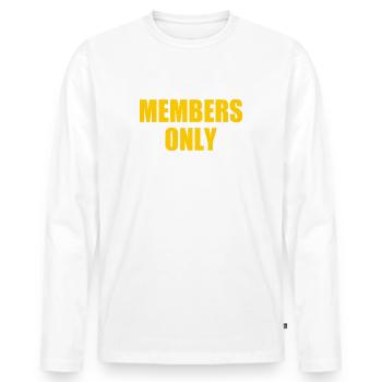 Members only - Men's Premium Organic Long Sleeve Shirt - white - Front - Nico (187cm)