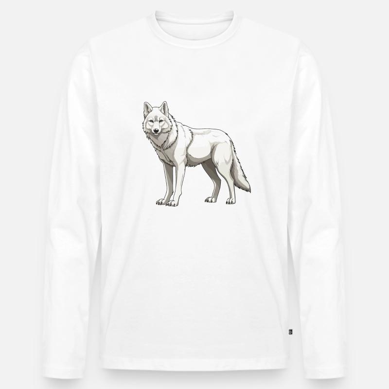 Wolf Tier - Männer Premium Bio Langarmshirt - undefined