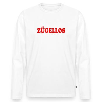 unrestrained - Men's Premium Organic Long Sleeve Shirt - white - Front - Nico (187cm)