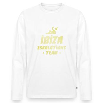 Ibiza Escalation - Men's Premium Organic Long Sleeve Shirt - white - Front - Nico (187cm)