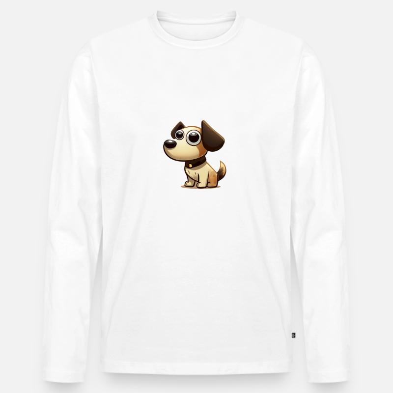 Hunde - Männer Premium Bio Langarmshirt - Weiß