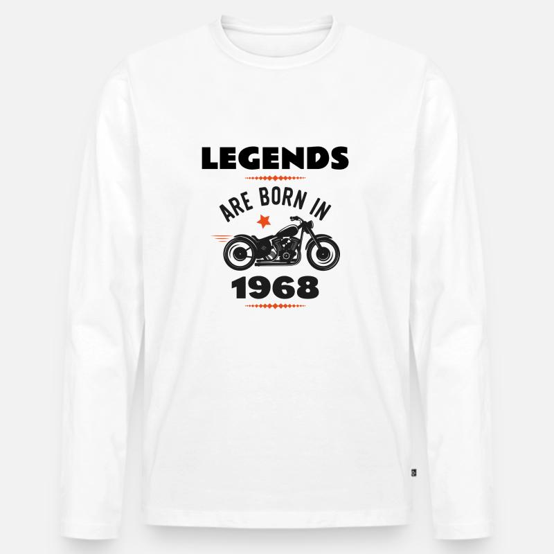 born in 1968 - Männer Premium Bio Langarmshirt - Weiß