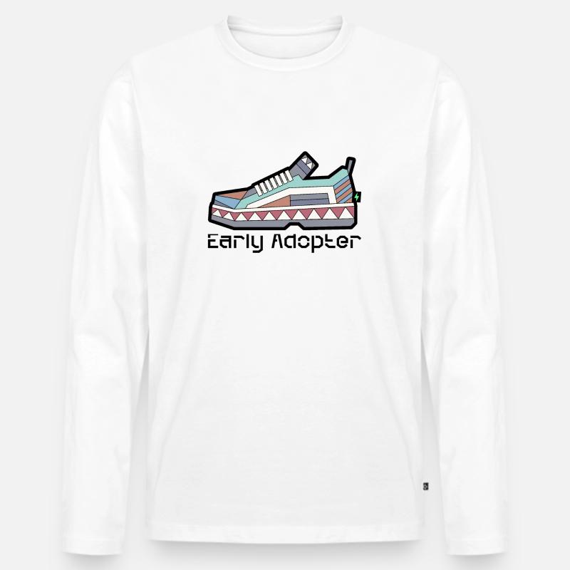 Shoe 3 - Männer Premium Bio Langarmshirt - Weiß