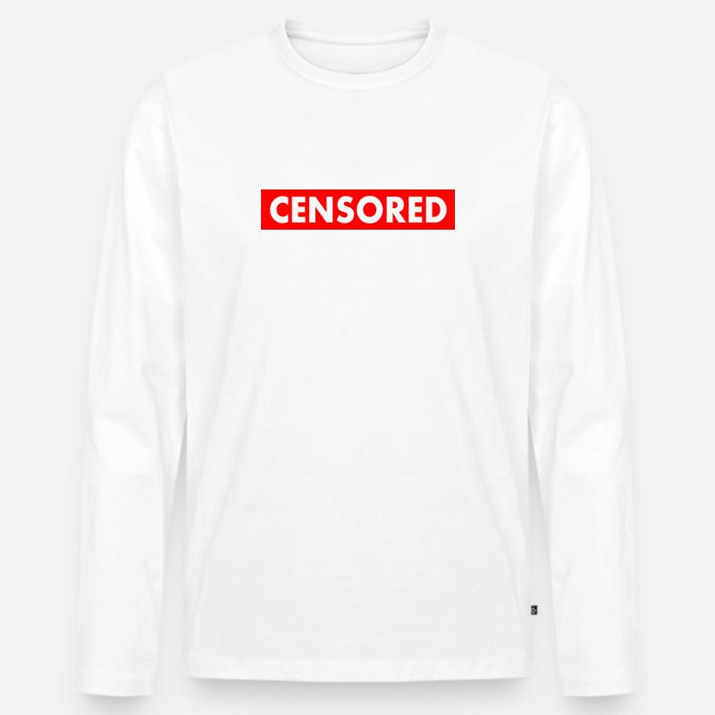 censored - Männer Premium Bio Langarmshirt - Weiß