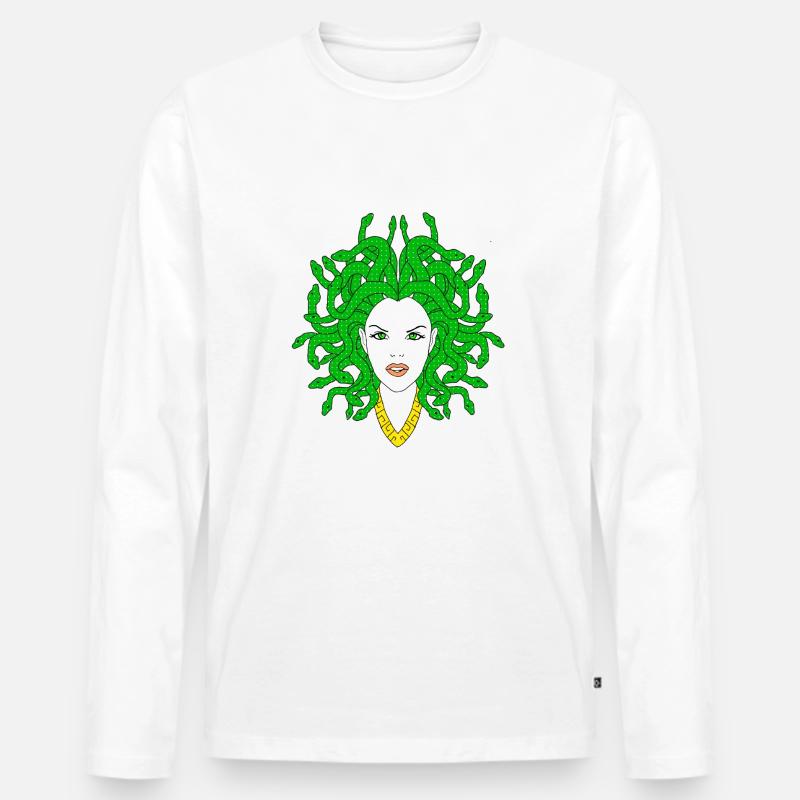 MEDUSA - Männer Premium Bio Langarmshirt - Weiß