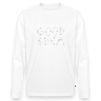 good idea - Men's Premium Organic Long Sleeve Shirt - white - Front - Nico (187cm)
