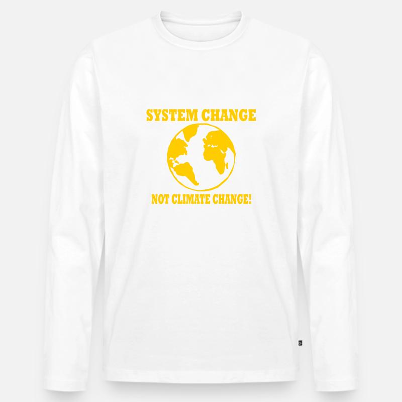 system change not climate change - Männer Premium Bio Langarmshirt - Weiß