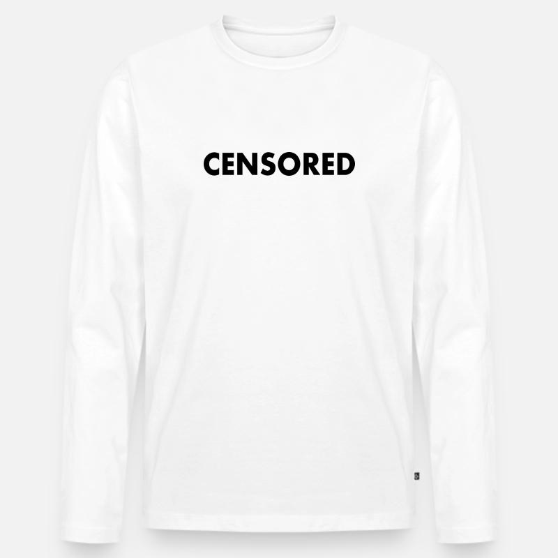 censored - Männer Premium Bio Langarmshirt - Weiß