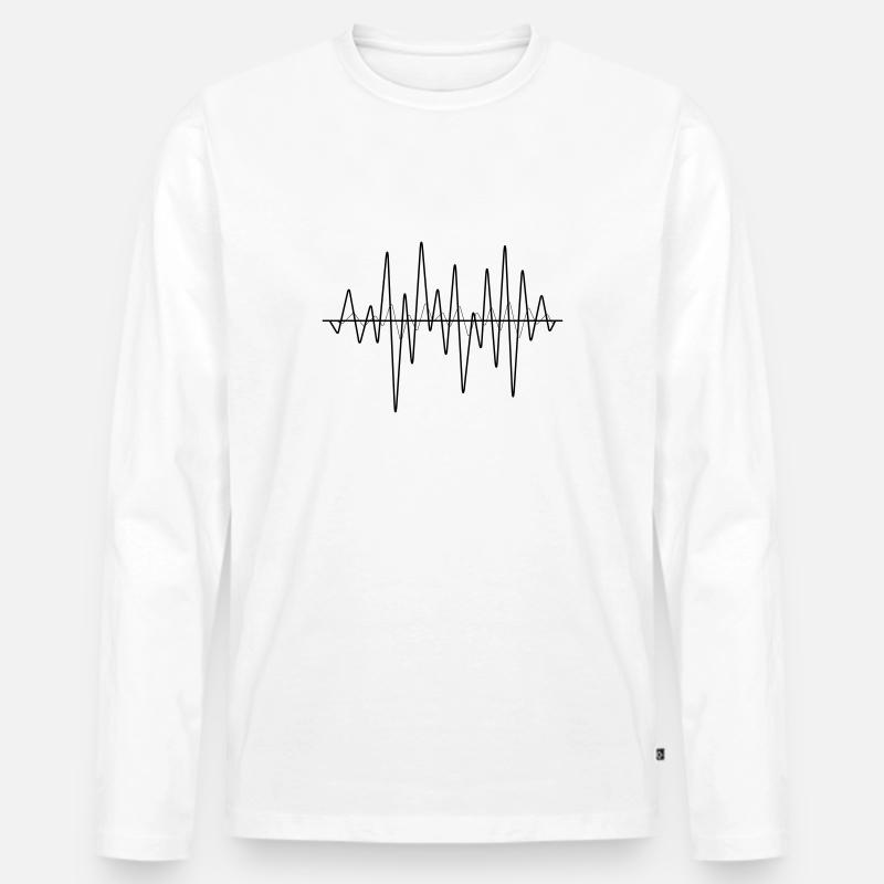 schallwellen - Männer Premium Bio Langarmshirt - Weiß