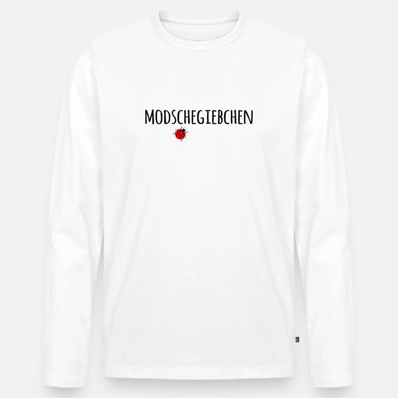 sächsisch Sachsen sächsischer Dialekt Marienkäfer - Männer Premium Bio Langarmshirt - Weiß