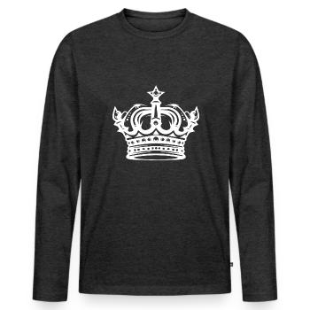 Élément de couronne - T-shirt manches longues Premium bio Homme - anthracite chiné - Devant - Nico (187cm)