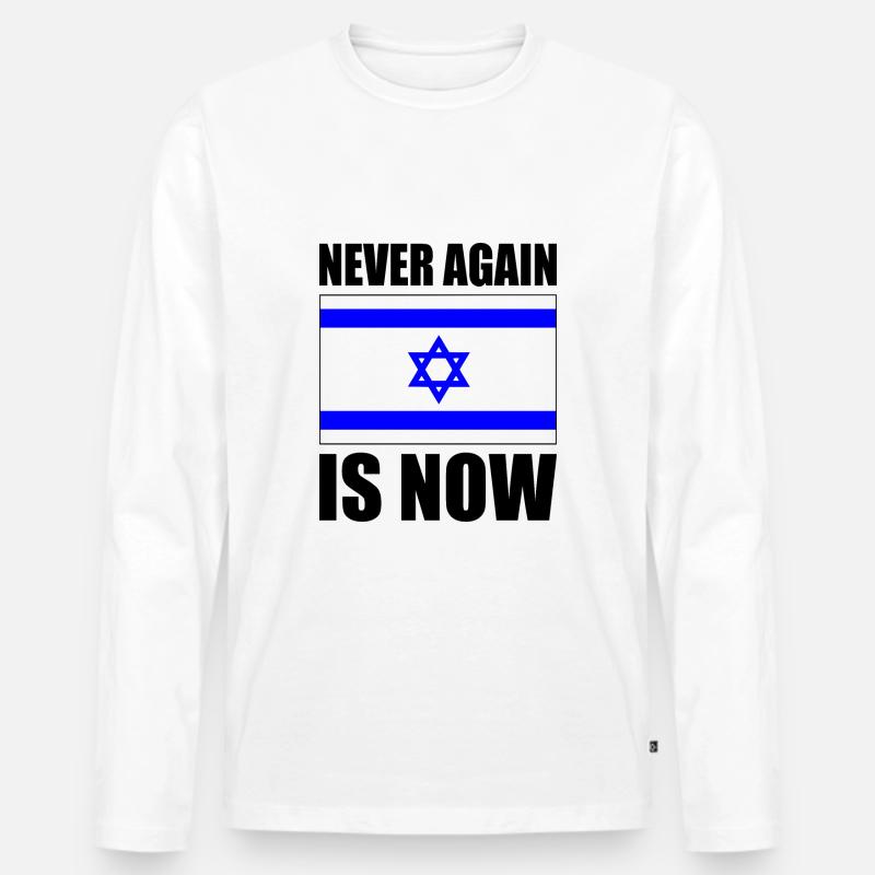 Never again is now - Männer Premium Bio Langarmshirt - Weiß