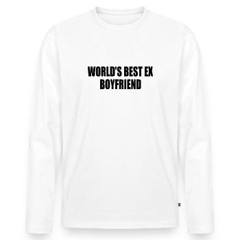 world's best ex boyfriend - T-shirt manches longues Premium bio Homme - blanc - Devant - Nico (187cm)