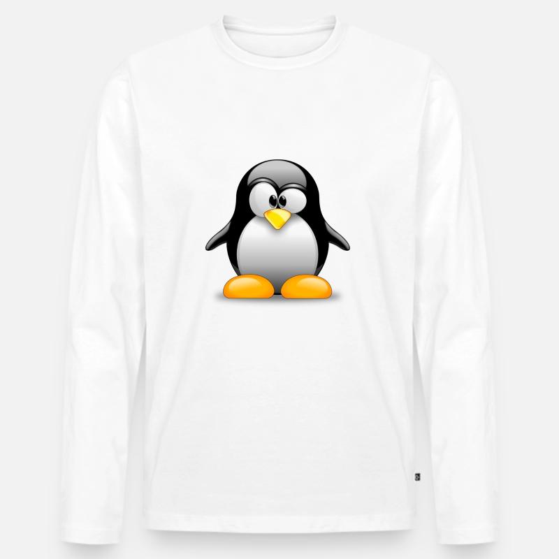 Klassischer Pinguin! Geschenkidee Idee - Männer Premium Bio Langarmshirt - Weiß