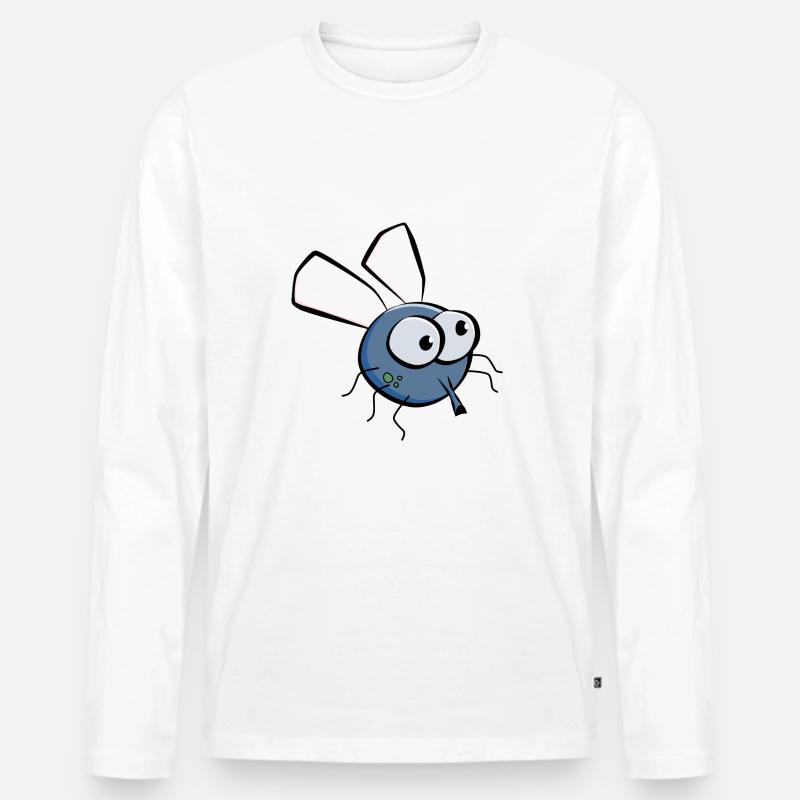 Stubenfliege,fliege,comic,carton - Männer Premium Bio Langarmshirt - Weiß