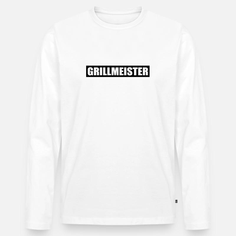 BBQ - Männer Premium Bio Langarmshirt - Weiß