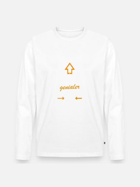 GENIALER Trainer - Männer Premium Bio Langarmshirt - Weiß