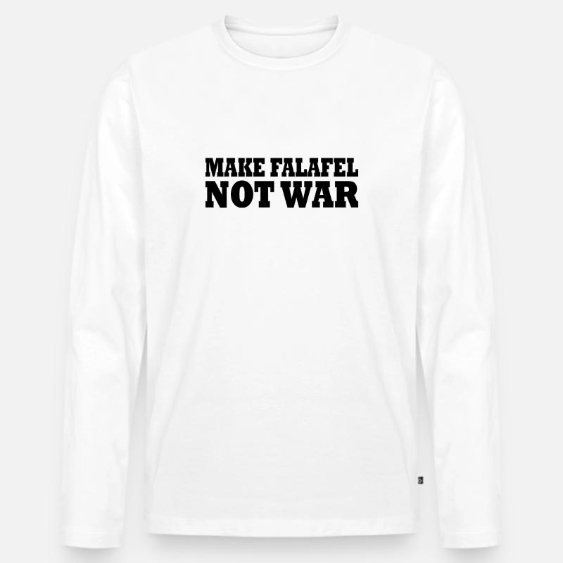 Make falafel not war - Männer Premium Bio Langarmshirt - Weiß