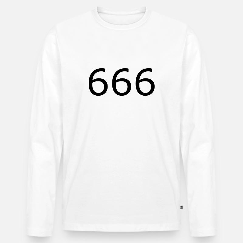 666 - Männer Premium Bio Langarmshirt - Weiß