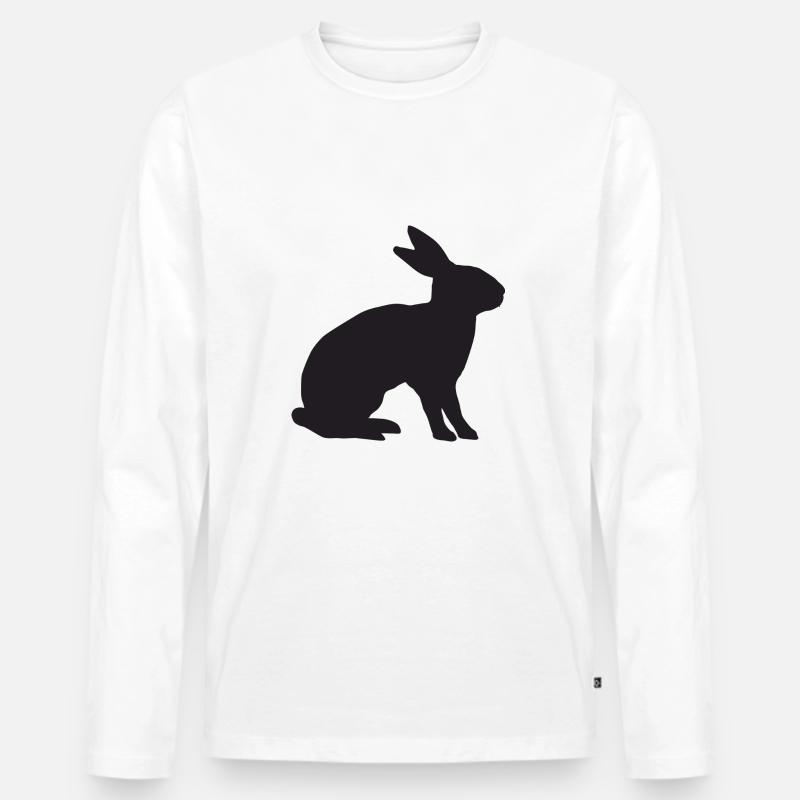 rabbit - Männer Premium Bio Langarmshirt - Weiß