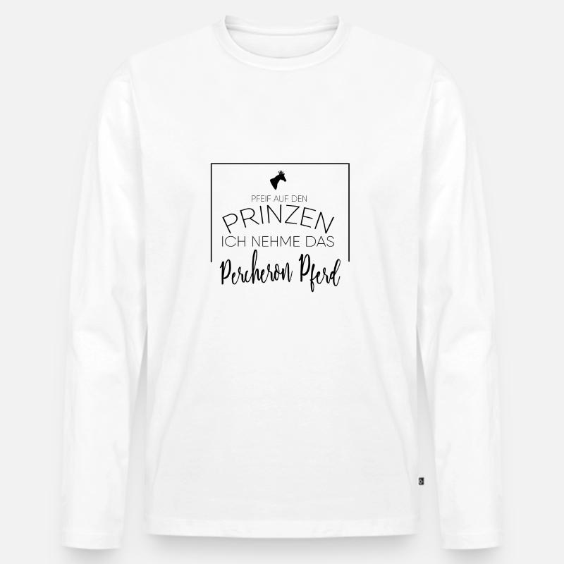 Percheron Pferd Geschenk - Männer Premium Bio Langarmshirt - Weiß
